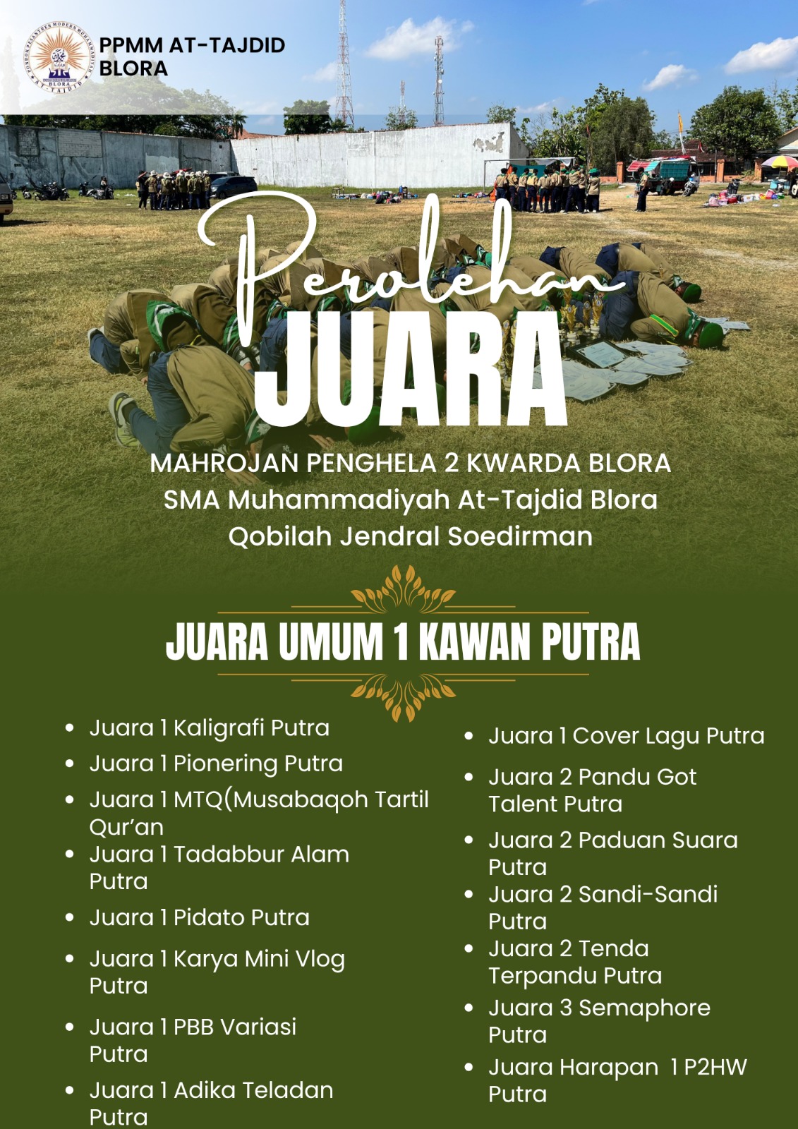  SMA Muhammadiyah At-Tajdid Raih Juara Umum Putra dan Putri di Mahrojan Penghela 2 Blora